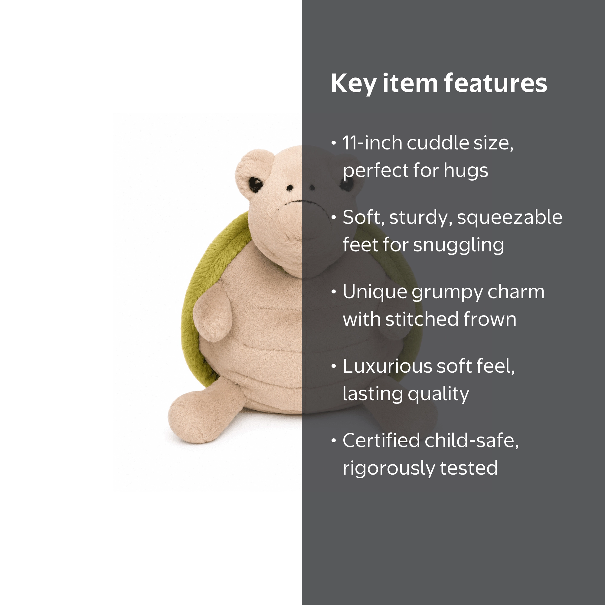 Jellycat, Timmy Turtle Stuffed Animal, 11 inches, Reptile Plush