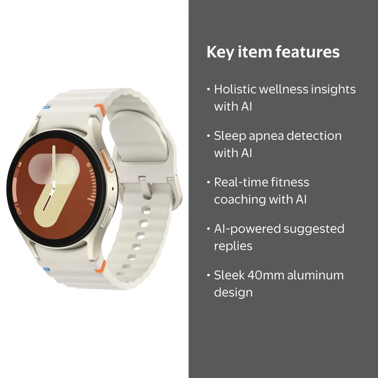 Samsung Galaxy Watch7 40mm Bluetooth and Wifi Aluminum Smart Watch