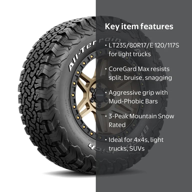 BFGoodrich All-Terrain T/A KO2 Tire, All-Season, LT235/80R17/E 120