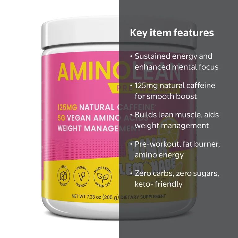 RSP Nutrition AminoLean Pre Workout Powder with BCAAs: A Power