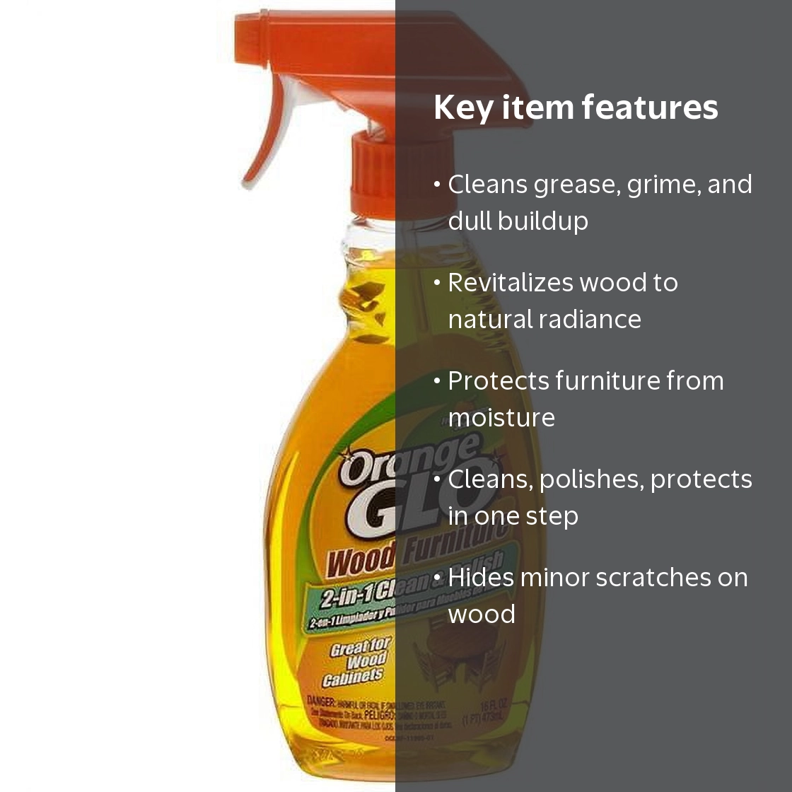 Orange Glo, Wood Cleaner and Polish, 16 oz, Orange Scent - Walmart.com