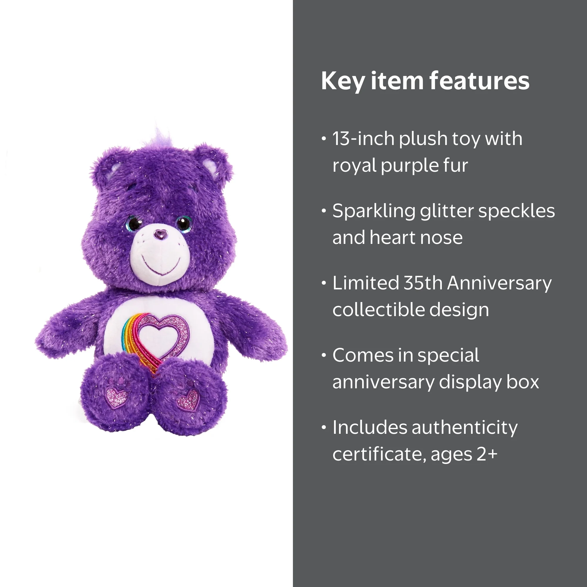 ぬいぐるみ Care Bears Rainbow Heart Bear Care Bears Rainbow Heart 35th Anniversary Plush - Walmart.com