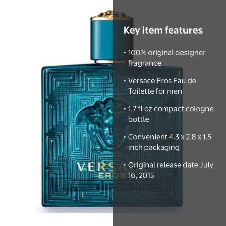 Versace Eros Men's Perfume - Eau de Toilette Spray, 1.7 Oz