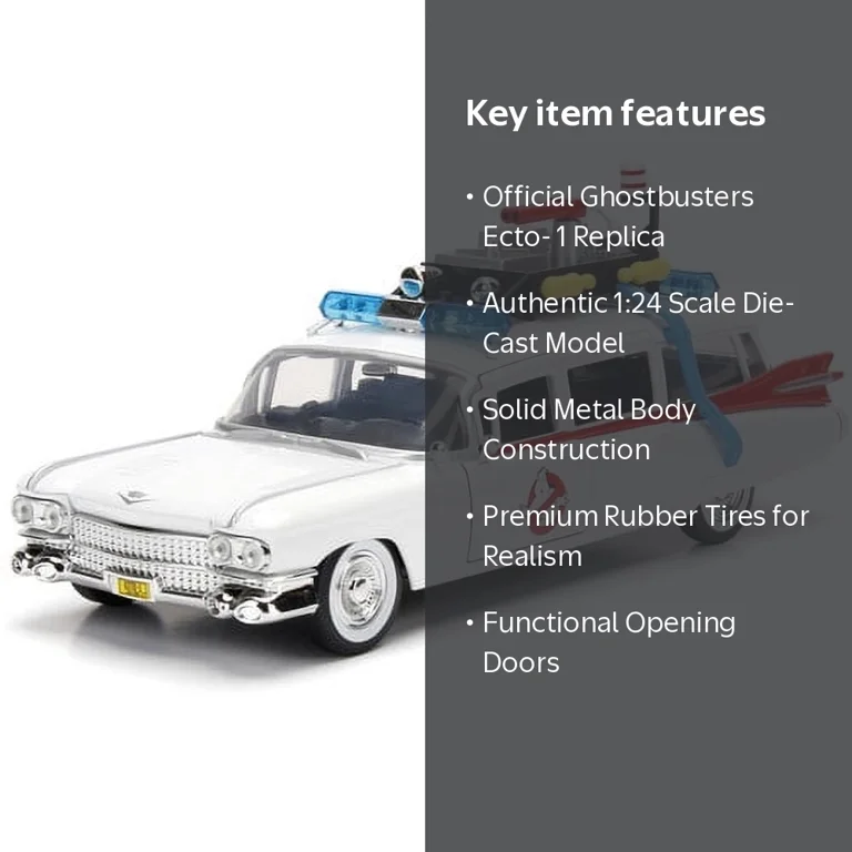 Jada Toys, Ghostbusters 1:24 Ecto-1 Die-Cast Car Model Vehicles