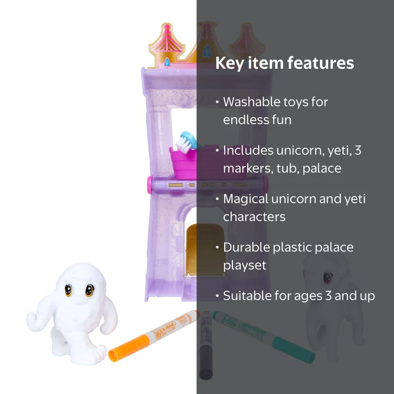 Crayola Scribble Scrubbie Pets Palace Playset, 6 Pieces, Washable