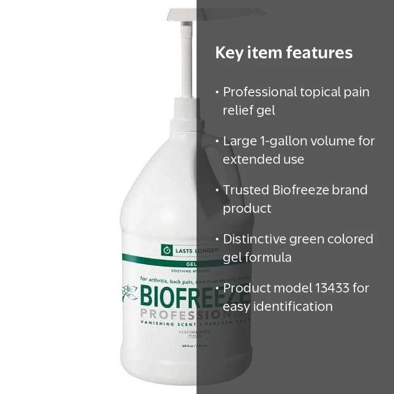 Biofreeze Professional Topical Relieving Pain Gel Green 1 Gallon