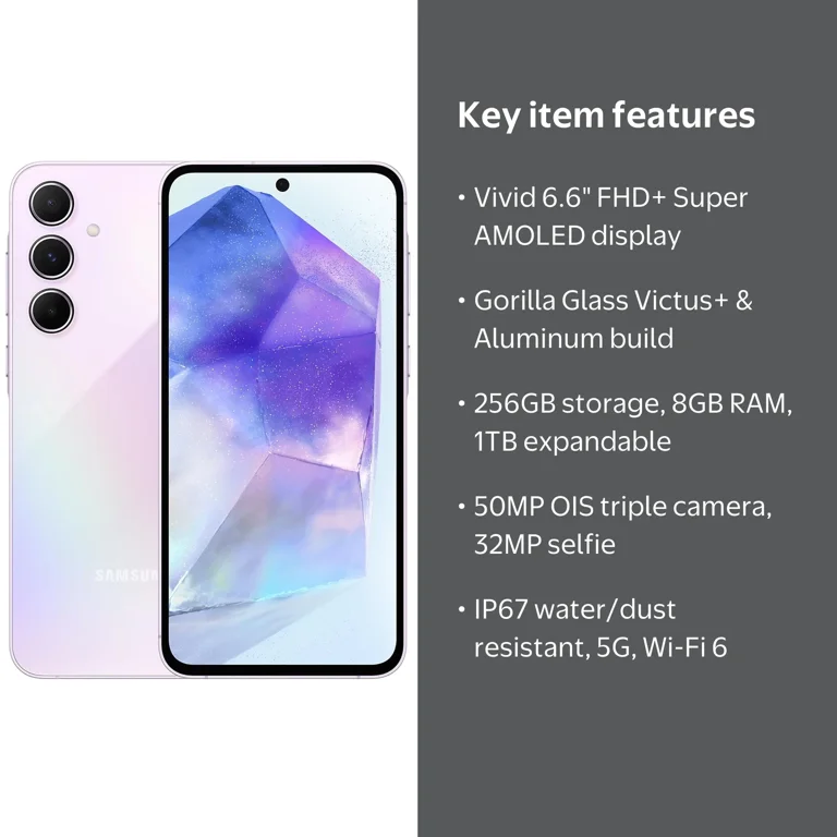 Samsung Galaxy A55 5G, 4G LTE, Unlocked (256GB, 8GB, Latin America