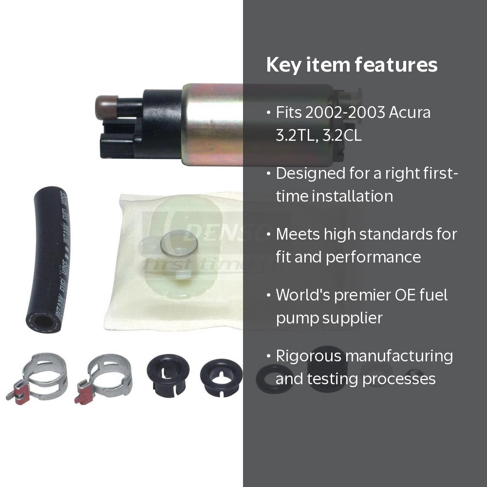 Saul Denso 950-0161 Fuel Pump Fits select: 2002-2003 ACURA 3.2TL, 2001