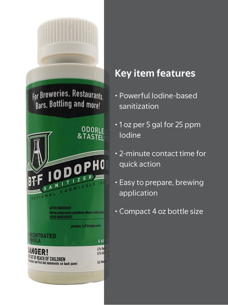 Home Brew Ohio, Iodophor Sanitizer for Brewing/Wine, 4 oz