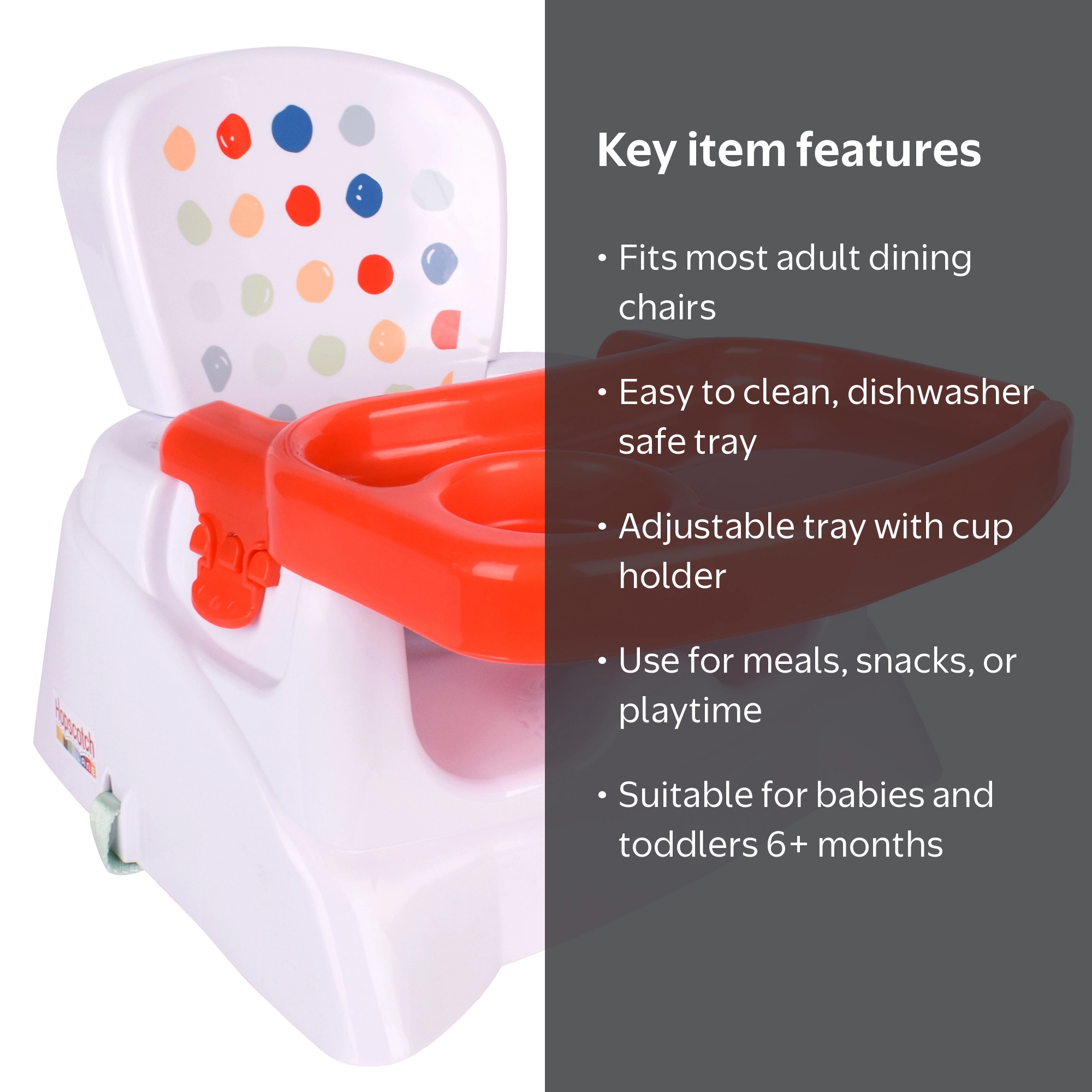 Hopscotch Lane Booster Seat with Tray - Portable Feeding Chair
