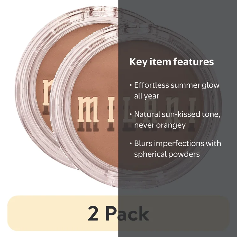 2 pack) Milani Cheek Kiss Cream Bronzer, Hey Honey, 0.21 oz