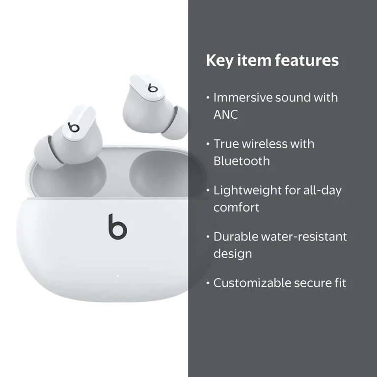 Beats by Dr. Dre, ANC Bluetooth Water-Resistant Earbuds, White