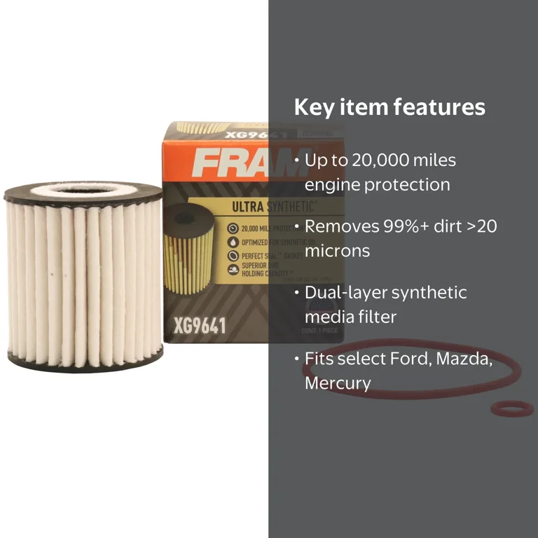 FRAM Ultra Synthetic Oil Filter XG9641, 20,000 Mile Capacity for