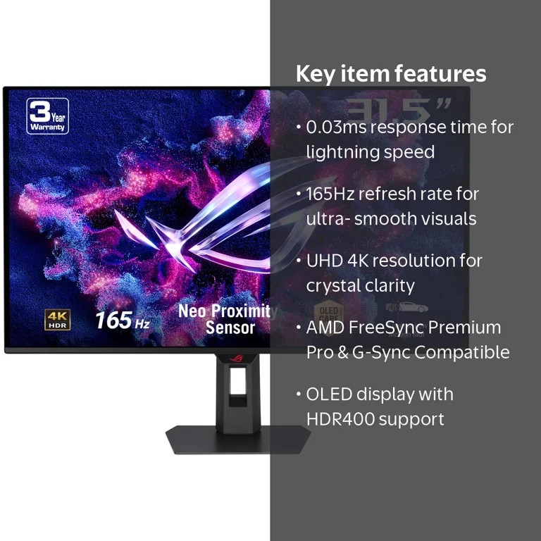 ASUS ROG Strix 32 inch UHD 4K 165Hz AMD FreeSync Premium Pro & G