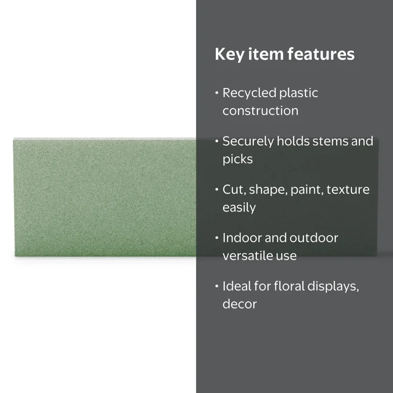 FloraCraft Floral Foam Sheet 1 inch x 11.9 inch x 35.8 inch Green