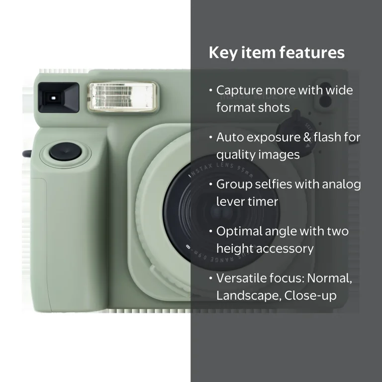 Fujifilm, Instax Wide 400 Instant Camera, Wide Format, Green