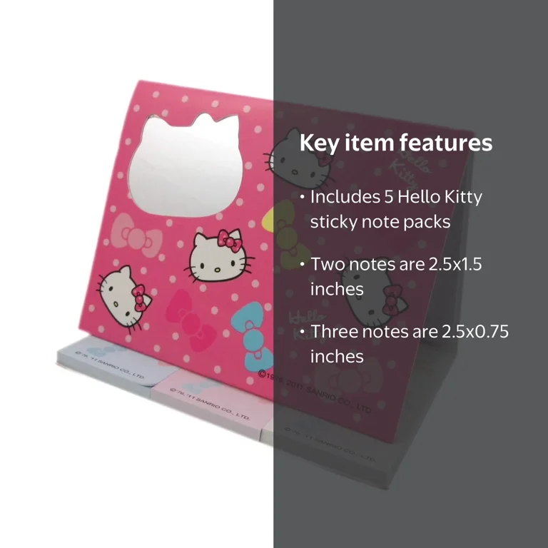 5pk Sanrio Hello Kitty memo sticky notes - Walmart.com