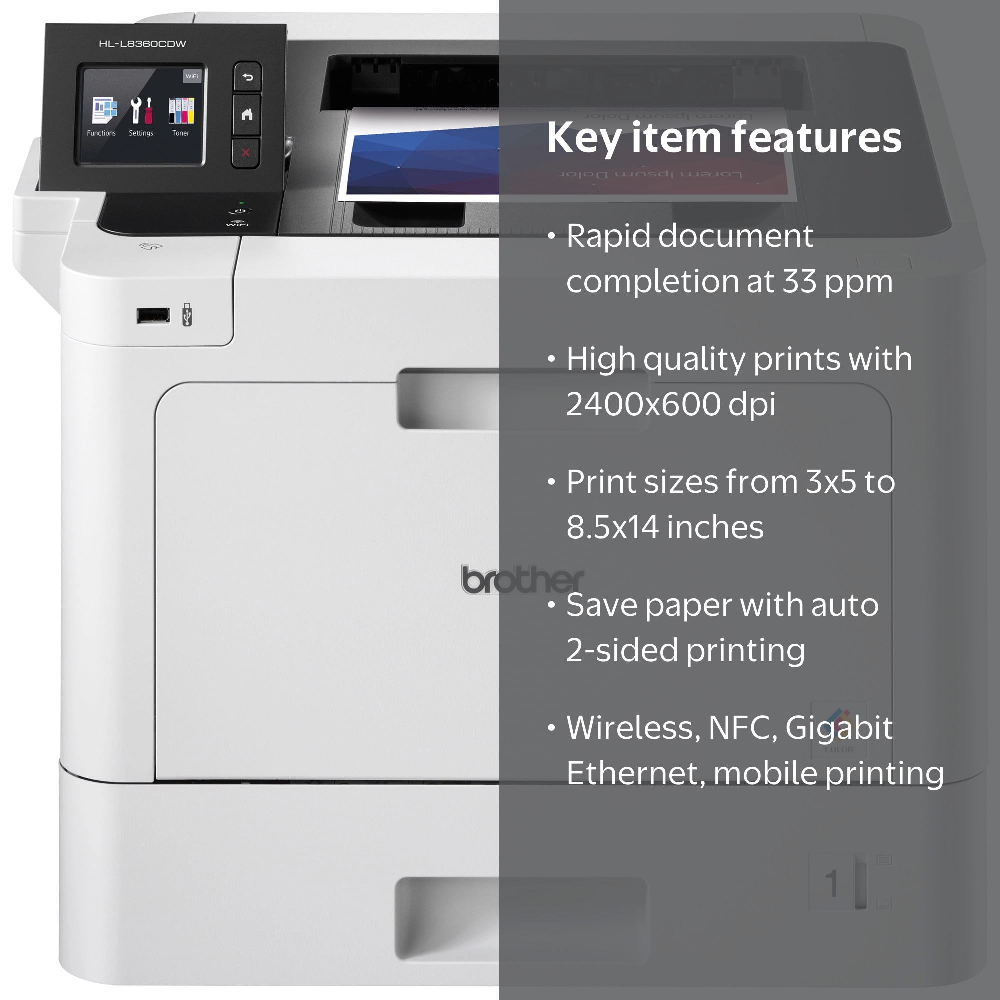 プリンター・複合機 brother HL-L8360CDW Brother Business Color Laser Printer, HL-L8360CDW, Wireless