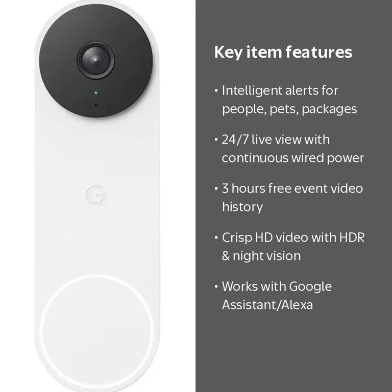 Google, Video Surveillance Cameras, Wired, 2nd Gen, White