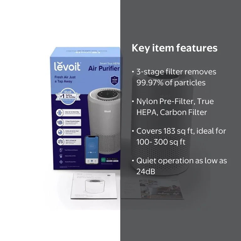 Levoit Core 200S Smart True HEPA Air Purifier for Medium Room