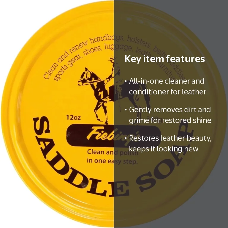 Fiebing's Leather Saddle Soap 12 oz Tin, Cleaner & Conditioner