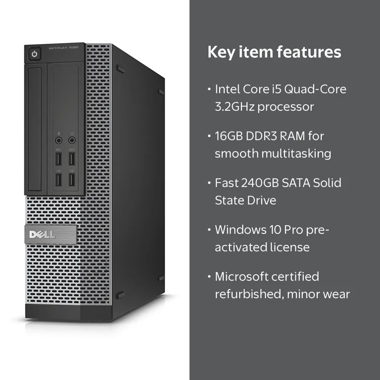 Renewed Dell Optiplex 7020 Desktop Computer, Intel Core i5, 16GB Renewed Dell Optiplex 7020 Desktop Computer, Intel Core i5, 16GB