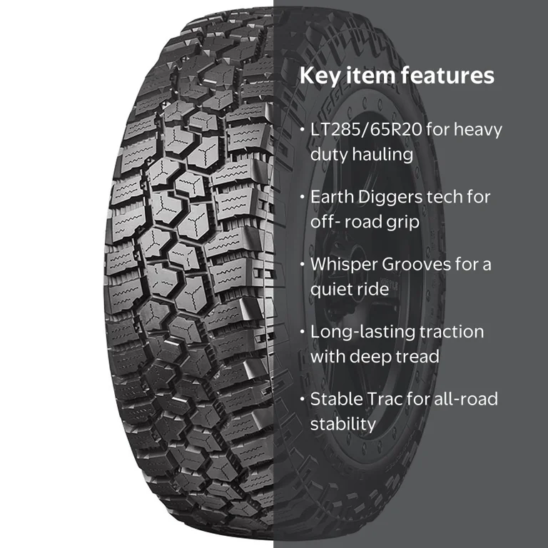 Cooper, All Terrain Light Truck Tire, LT285/65R20 E, Rugged Trek