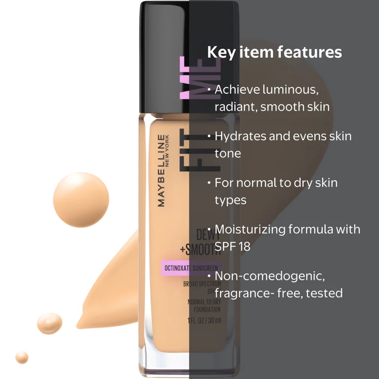 Maybelline, Liquid Foundation, SPF 18, 128 Warm Nude - Walmart.com