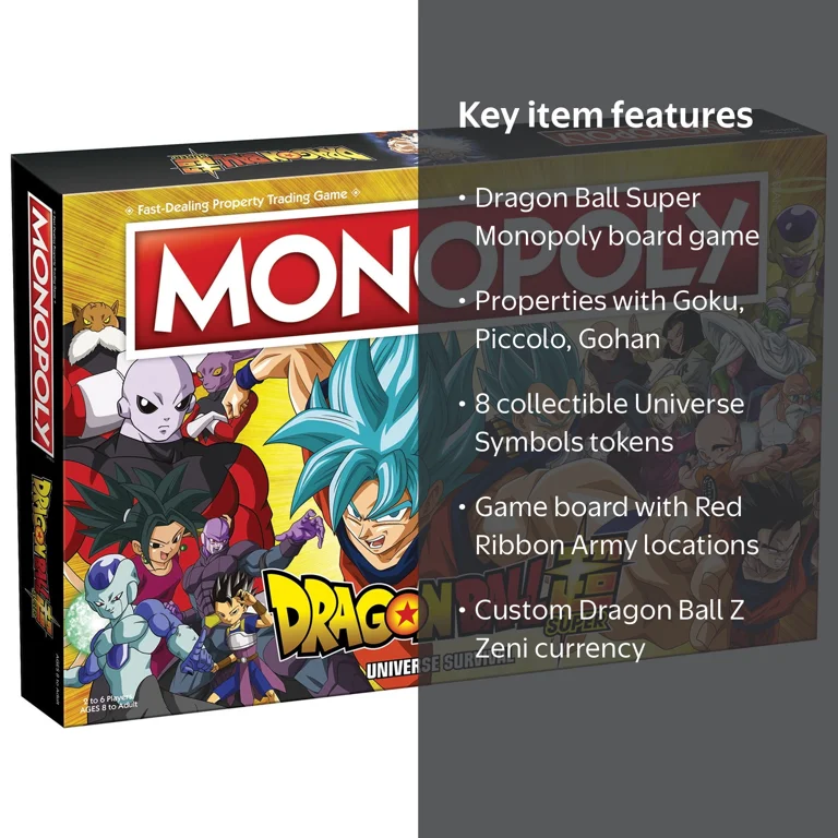 MONOPOLY: Dragon Ball Super Anime Edition Board Game - Walmart.com