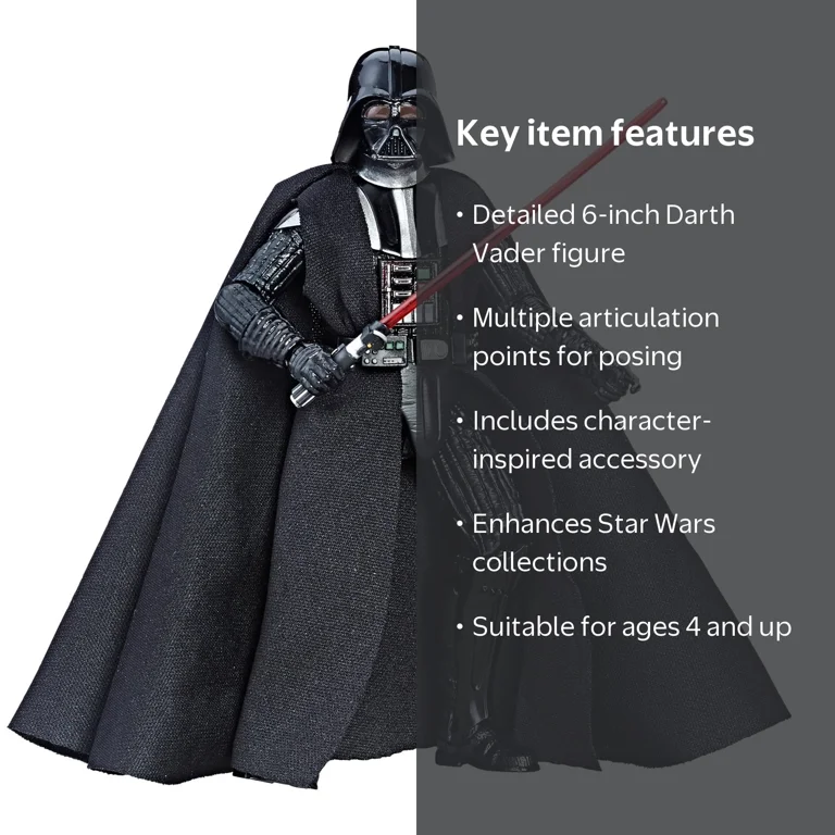 Star Wars, The Black Series Darth Vader, 6 inch, Black - Walmart.com