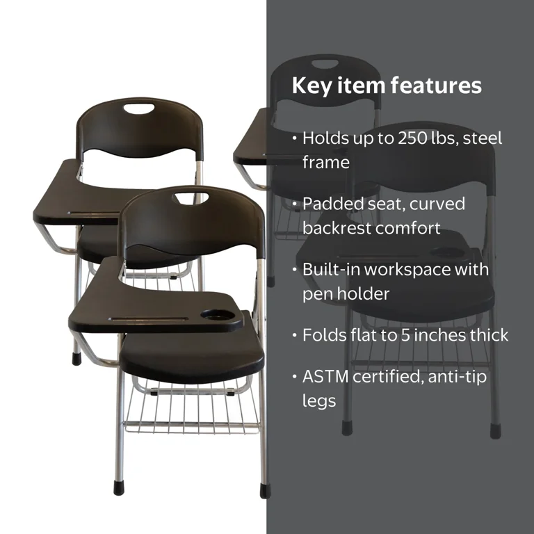 RTC Group Right Hand Pad Tablet Regular Arm Desk Folding Chair