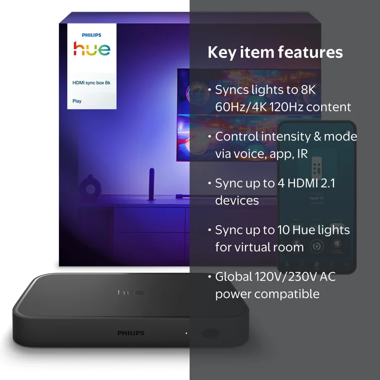Philips Hue Play HDMI sync Box 8K - Walmart.com