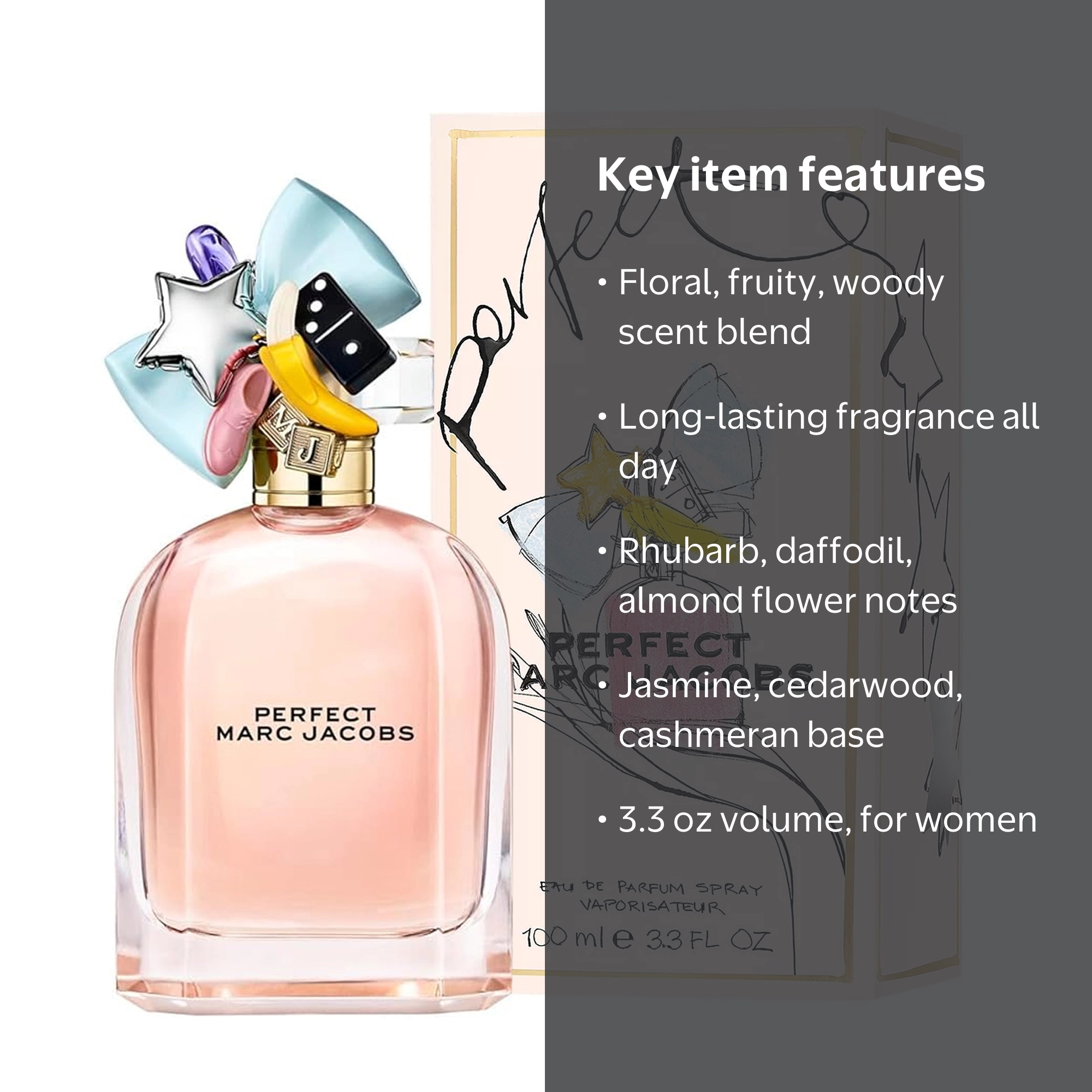 Marc Jacobs Perfect Eau de Parfum for Women, Floral Fruity Woody
