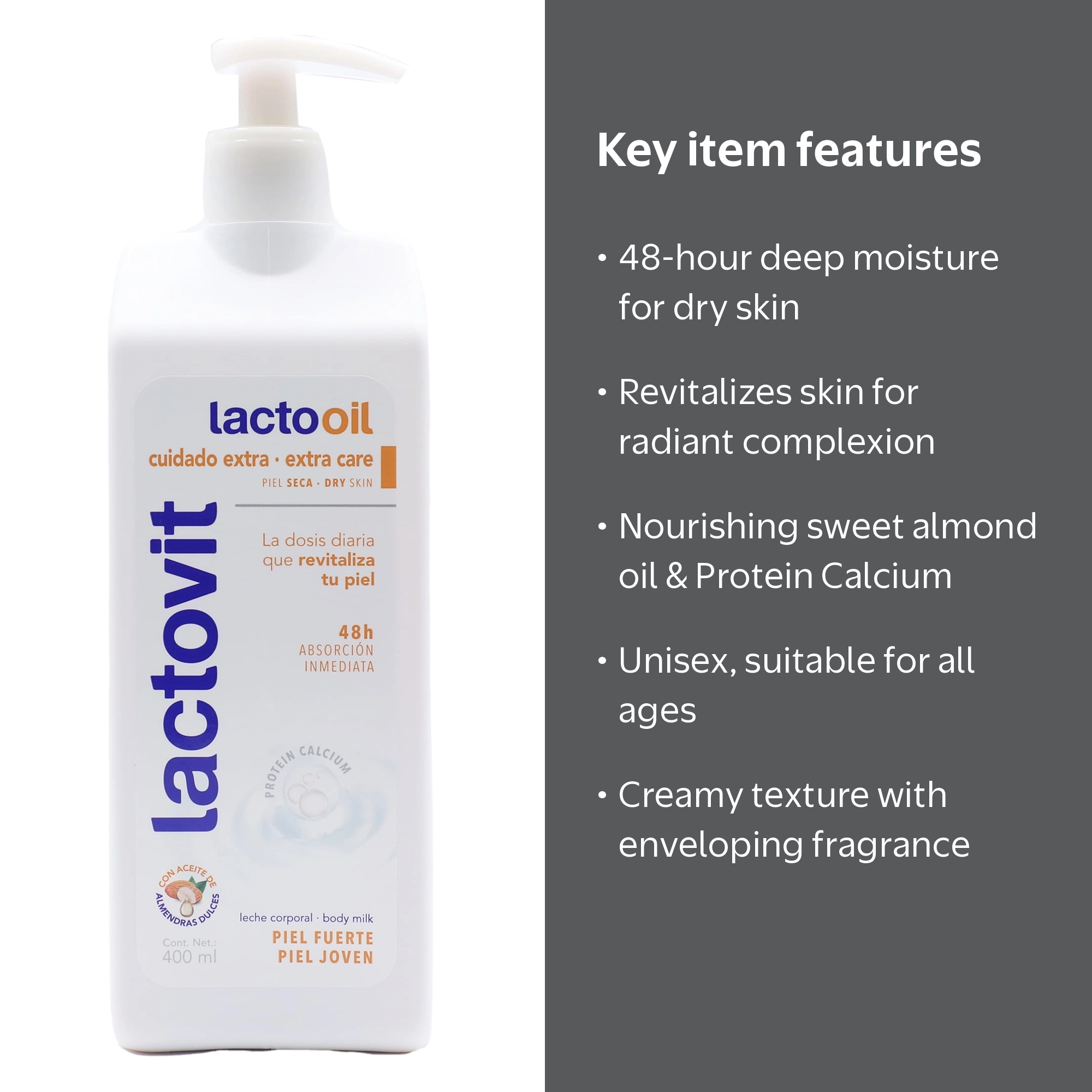Lactovit Lactooil Unisex Body Lotion Extra Care, Dry Skin, 400 ml