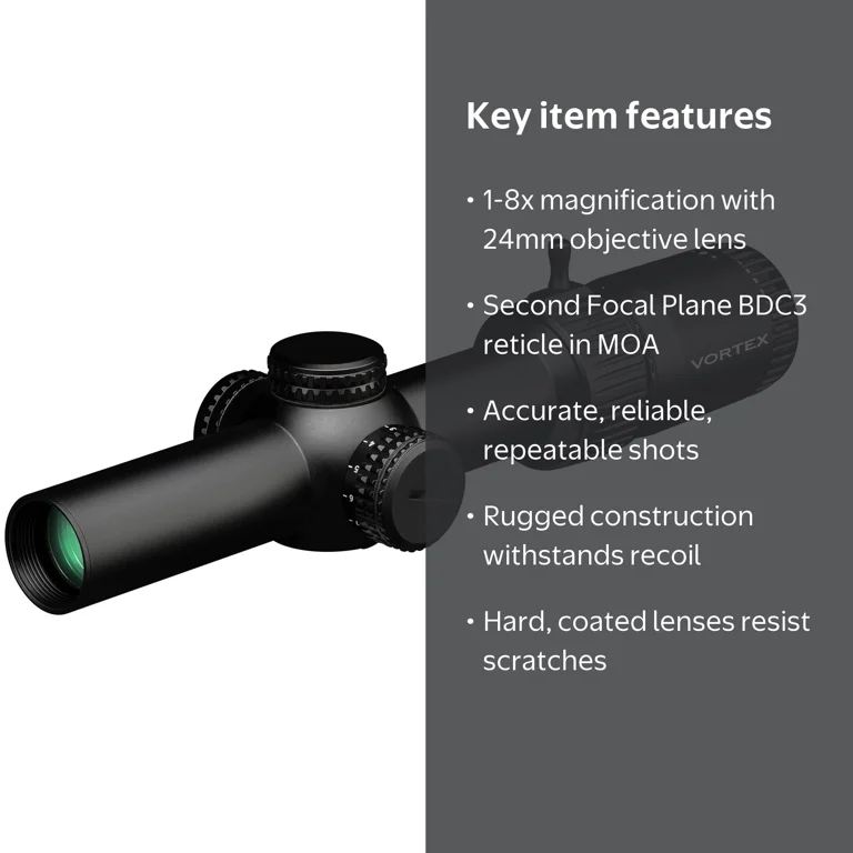Vortex SE-1824-2 Strike Eagle 1-8x24mm BDC3 Reticle 30mm Tube