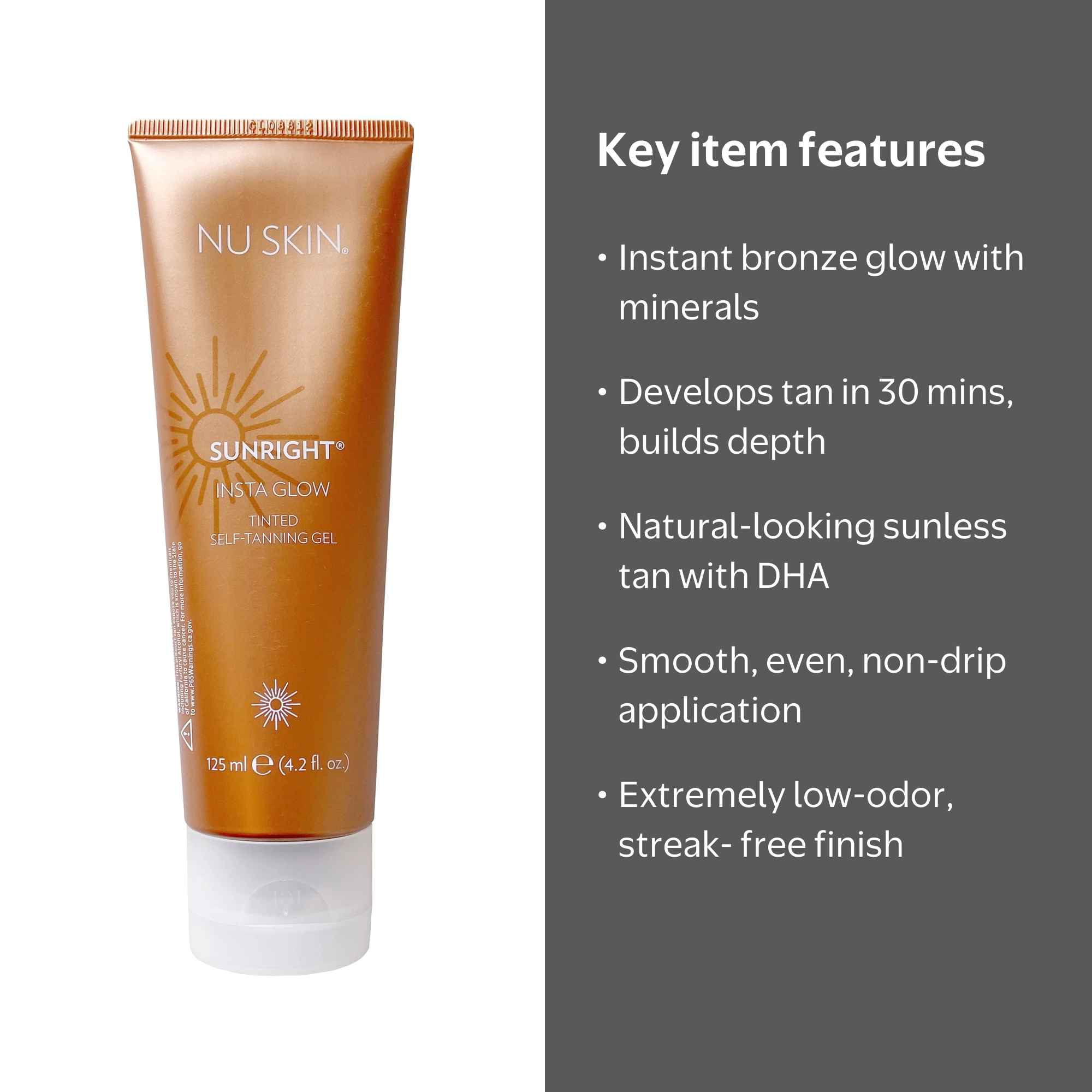 Nu Skin Sunright Insta Glow Self Tanner, Tinted Gel for Face and