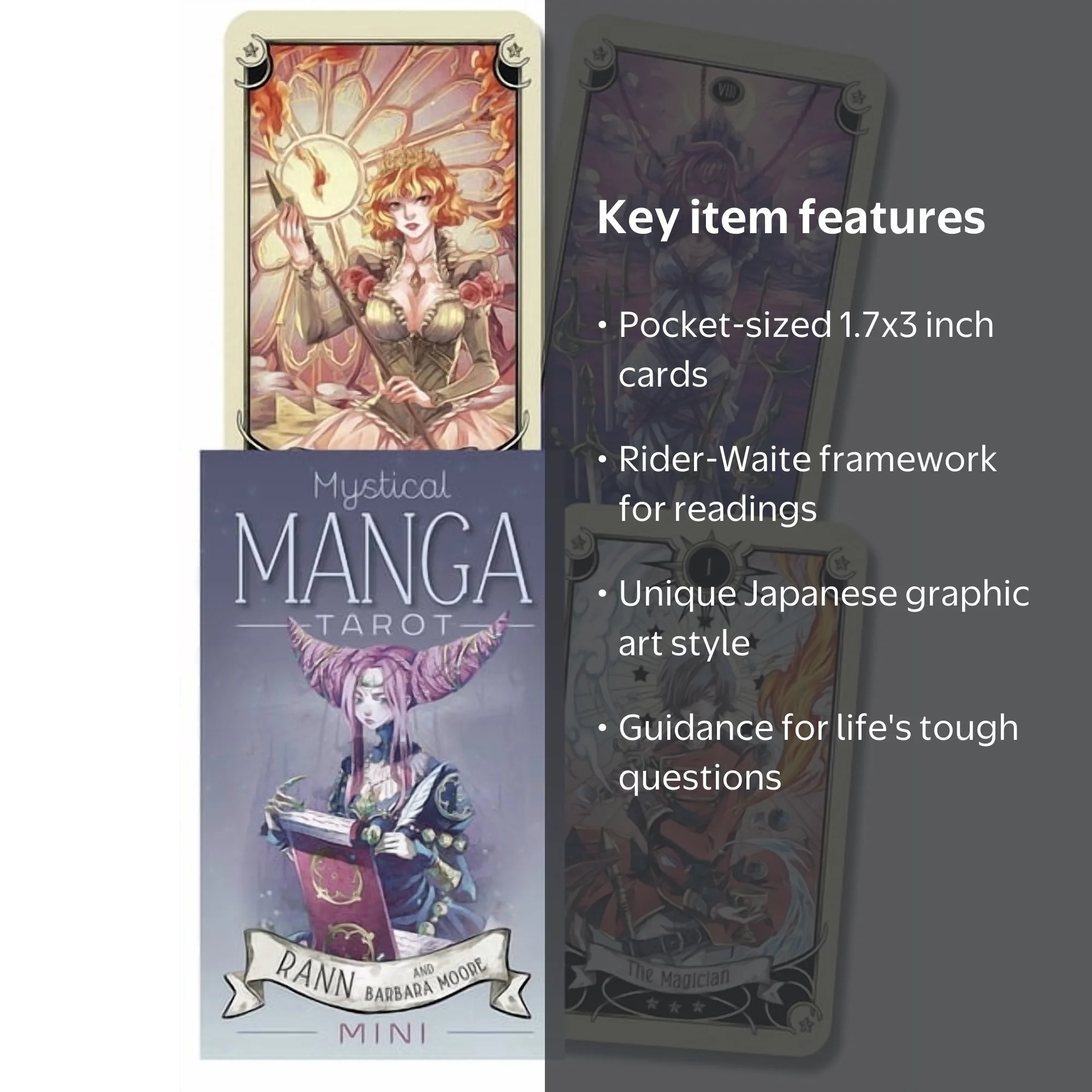 Barbara Moore, Mystical Manga Tarot Mini Deck, (Hardcover), 1.7'x3