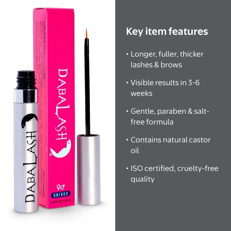 Dabalash, Eyelash and Eyebrow Strengthening Serum, 0.18 oz, Blue