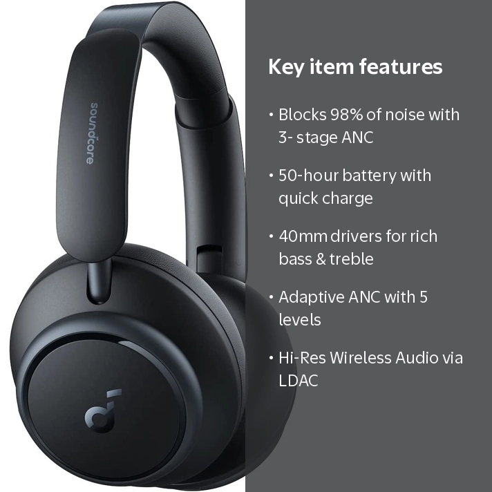 Soundcore by Anker Space Q45 ANC Wireless Over Ear Headphones, 50