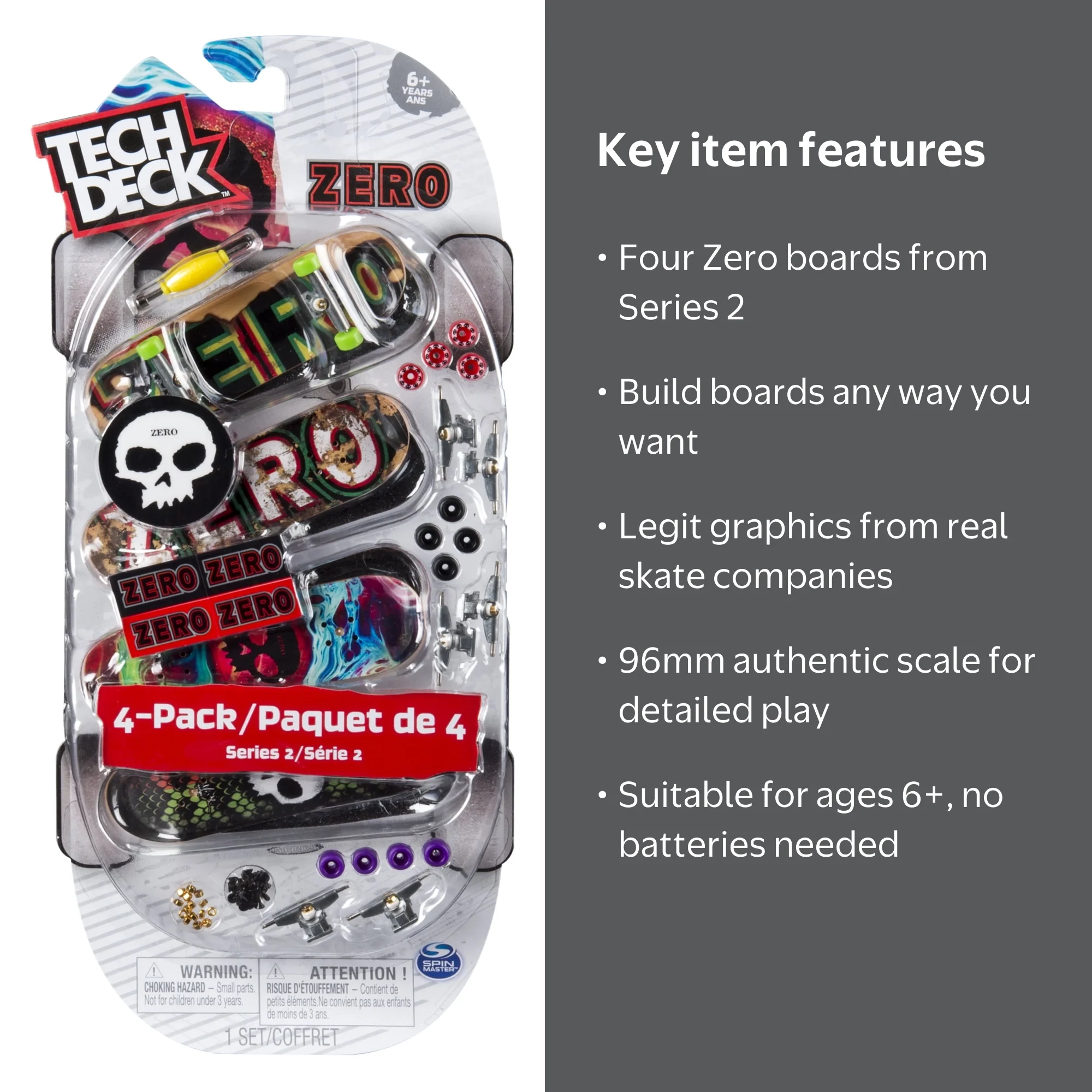 Tech Deck - 96mm Fingerboards - 4-Pack - Zero - Walmart.com