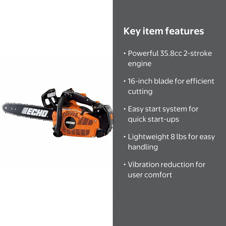 Echo 16in 35.8cc Gas 2-Stroke Chainsaw with Top Handle, Automatic