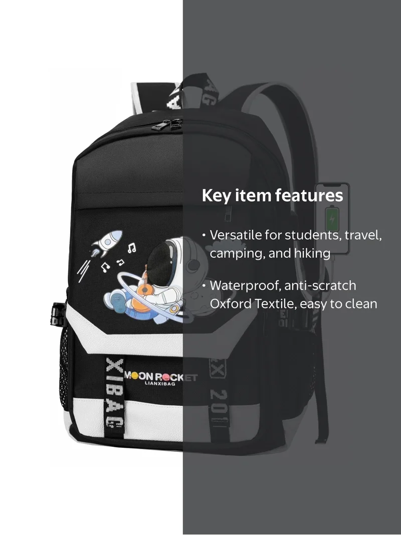 backpacks for boys travel STATE Bags Kane Kids Mini Backpack Reflective Astronaut Spot clean with a damp cloth Lvelia School Bag Backpacks,School Backpack