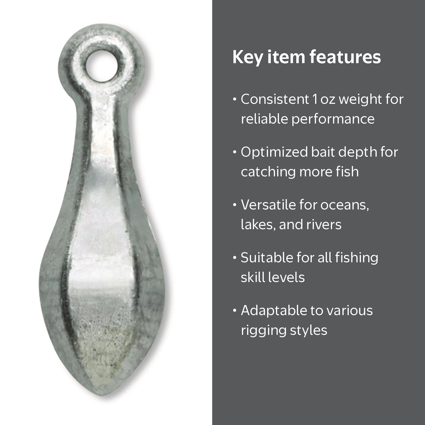 Eagle Claw Fishing Tackle, 02092-001, Bank Sinker 1 oz - Walmart.com