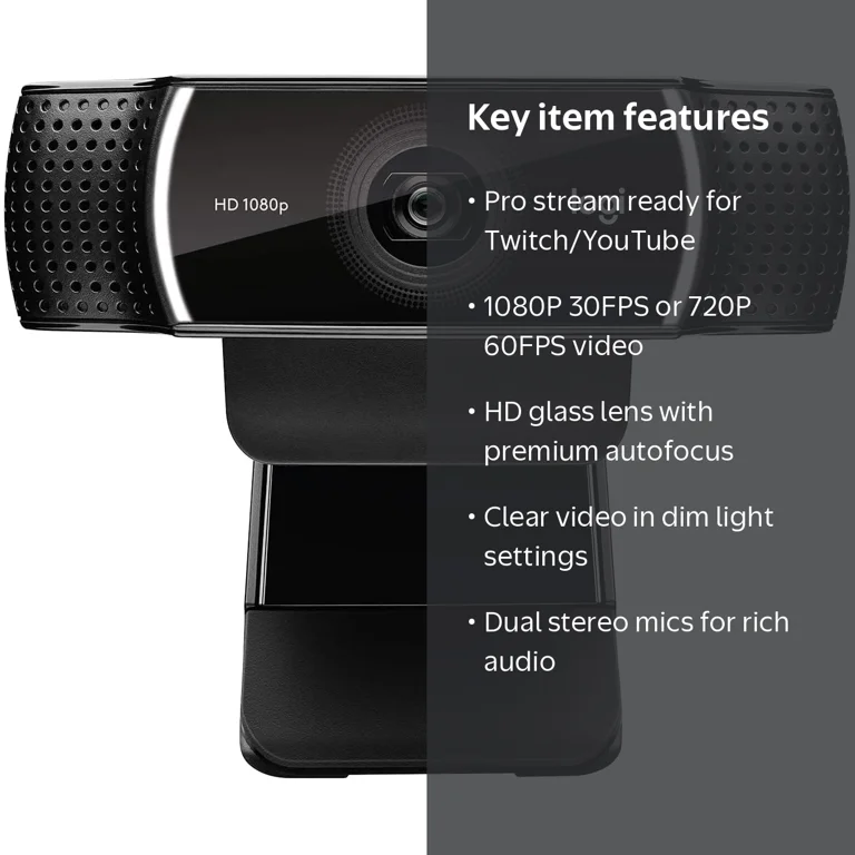 Logitech, Webcam, C922x Pro Stream, Full HD 1080p for Streaming