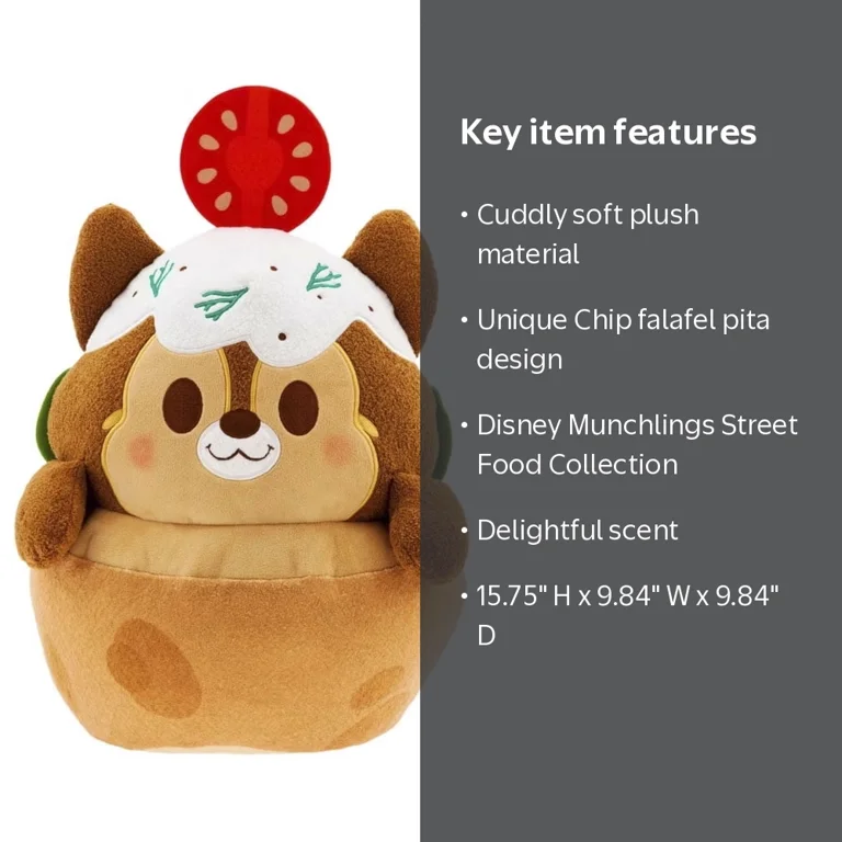 Disney, Munchlings Plush, Chip 'n Dale Street Food Pita, 15.75