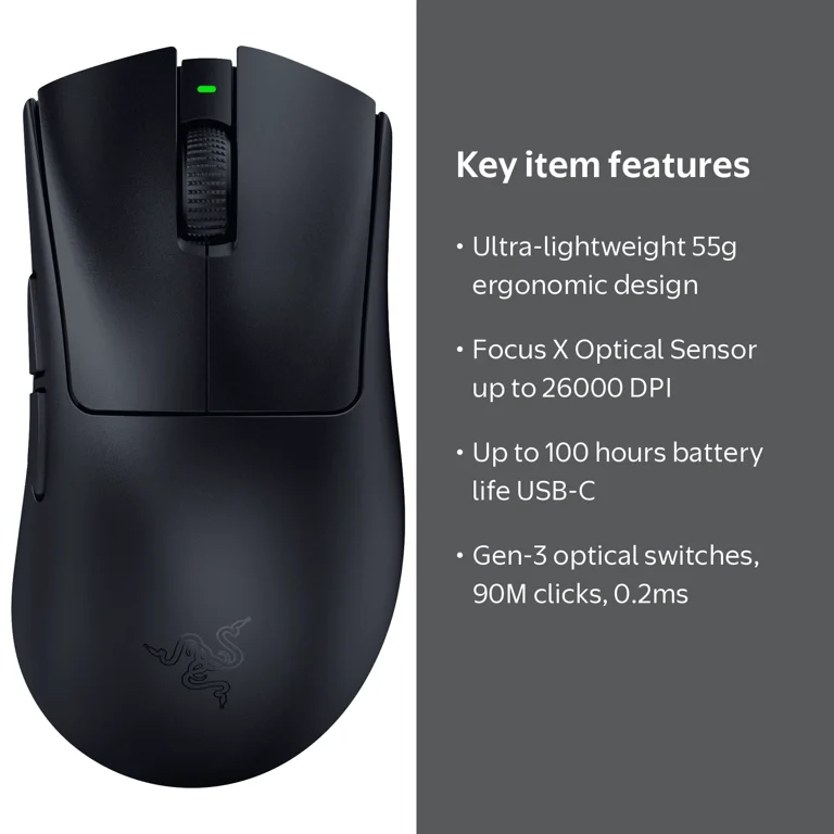 Razer, DeathAdder V3 Hyperspeed Optical Wireless Gaming Mouse