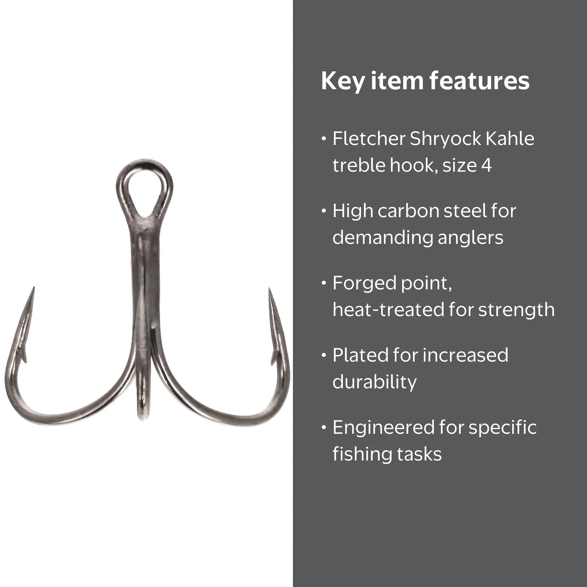 Eagle Claw LPS949-4 Fletcher Shryock Kahle Treble Hook, Size 4