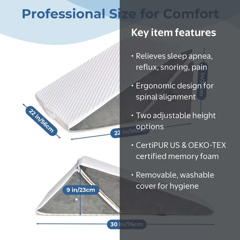 枕 ADVANCED SLEEP SLOPE SLEEP PILLOW INFANZIA, Bed Wedge Pillow, 22