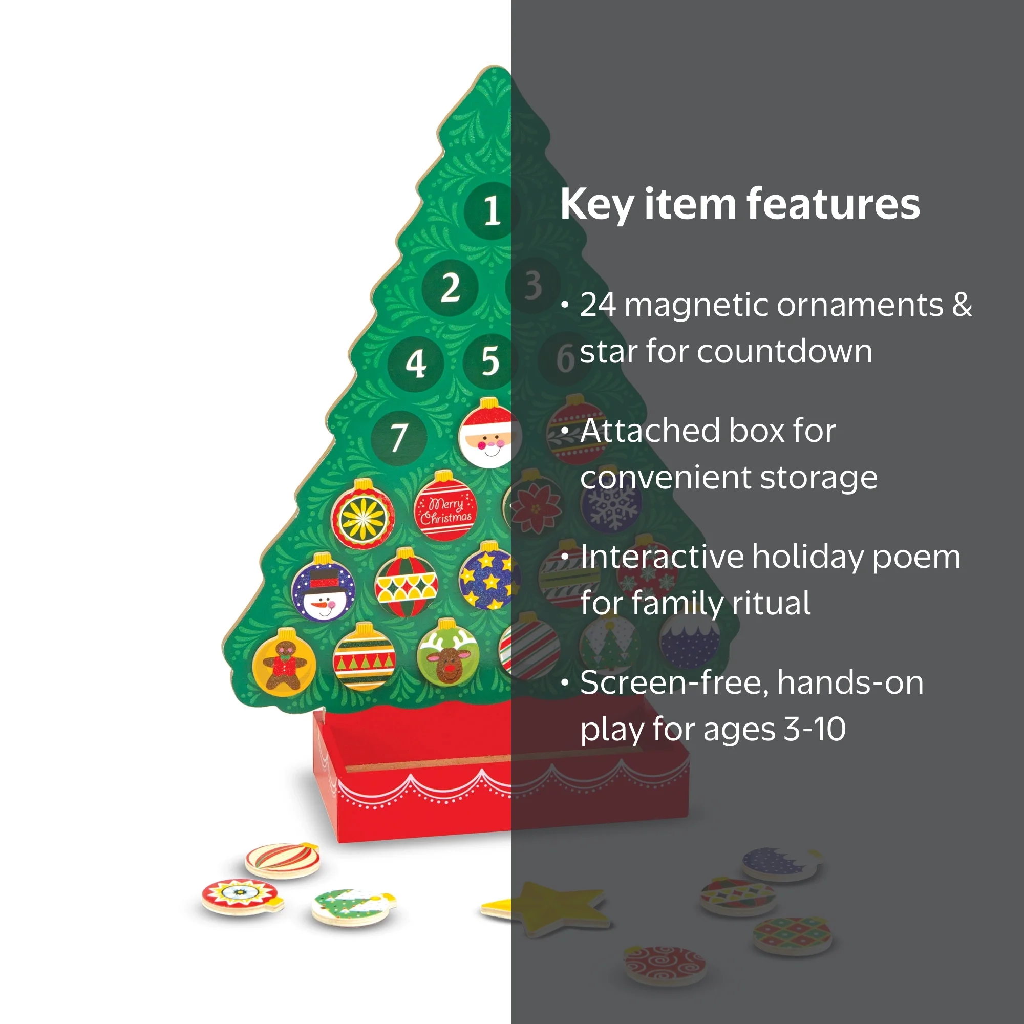 Melissa & Doug Countdown to Christmas Wooden Advent Calendar