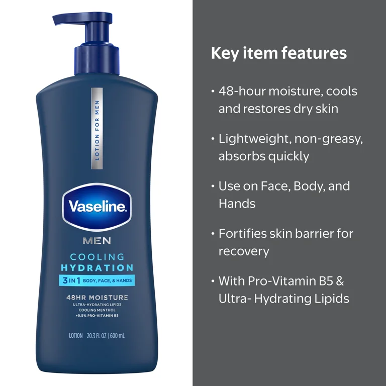 Vaseline, Body, Cooling Hydration 3-in-1 Lotion, 20.3 fl oz